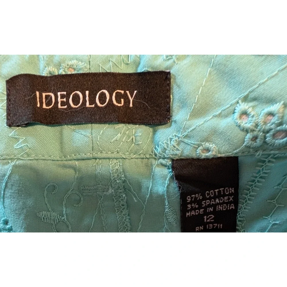 NEW Ideology Eyelet‎ Pants Bootcut Cotton Blend Pockets Size 12 NWT